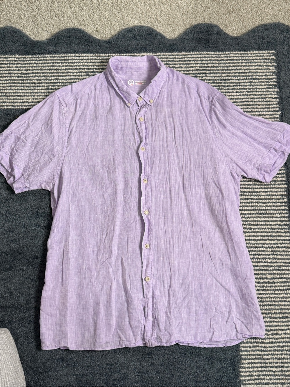 Outlier Lavender Short-Sleeve Button-Down Shirt